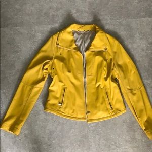 Vintage yellow tahari leather jacket - yellow.